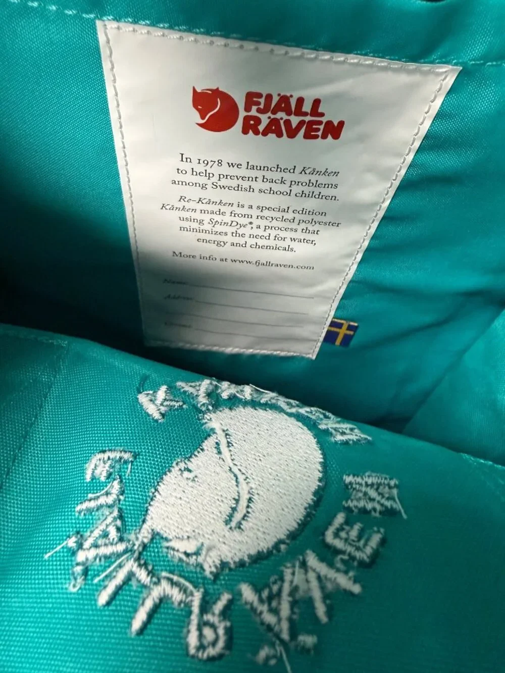 Fjällräven Kånken Classic Backpack Turquoise Water-Resistant Lightweight Durable - Picture 9 of 10